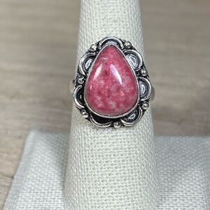 Thulite Ring 925 Sterling Size 8